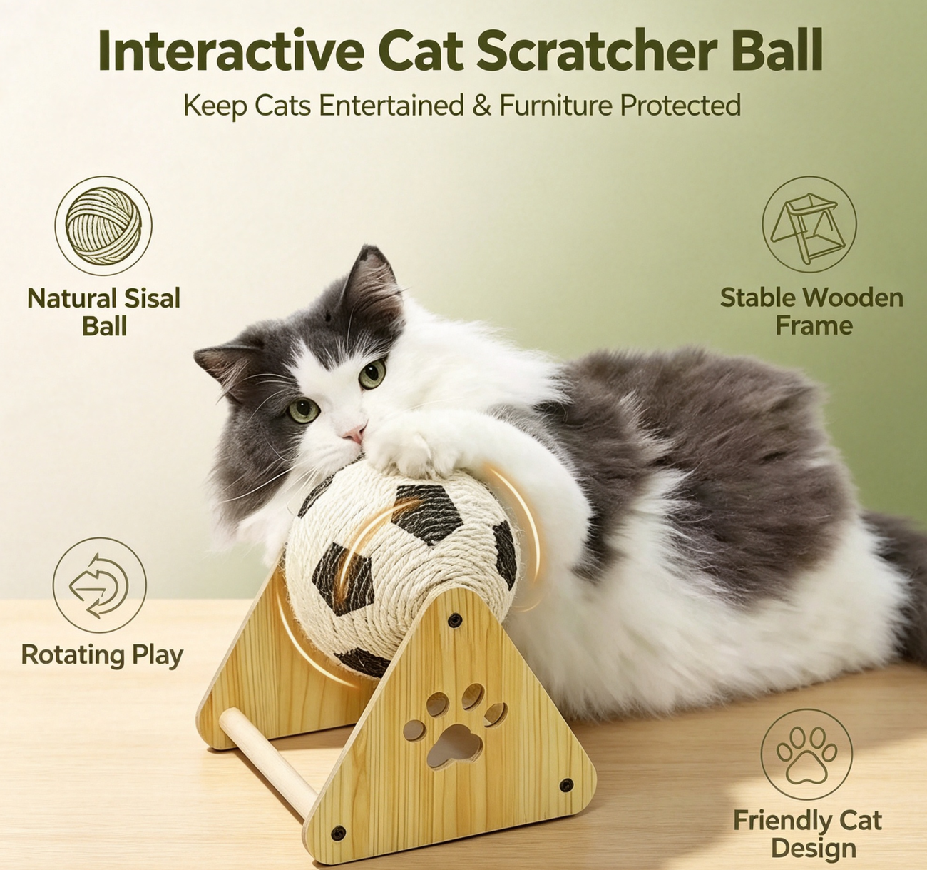 KROZO™ PawSpin Cat Scratcher & Activity Ball
