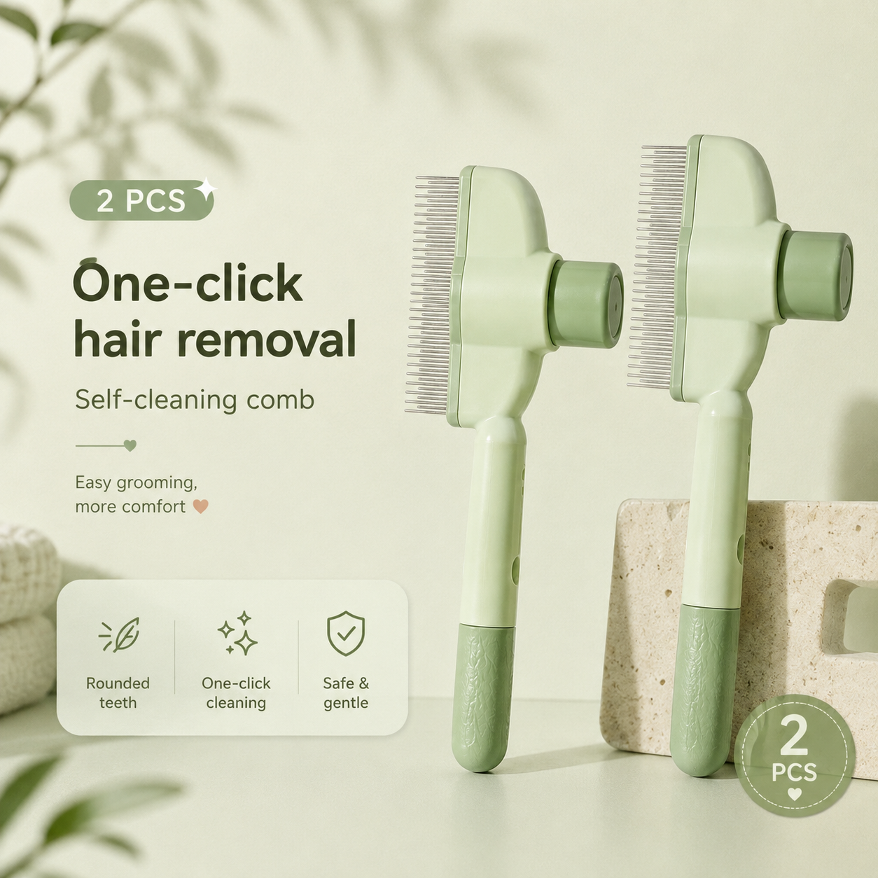 KROZO™ SoftCare One-Click Grooming Brush