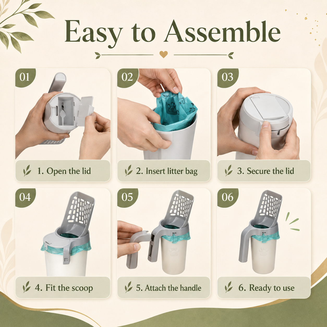 KROZO™ CleanScoop Litter Scoop & Waste Bin