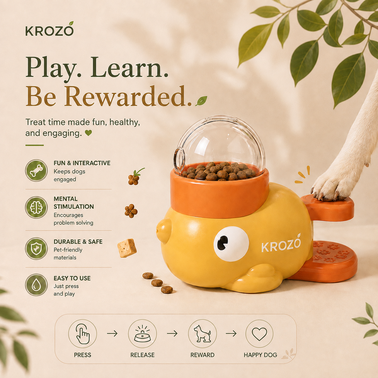 KROZO™ TreatQuest Interactive Feeder Toy