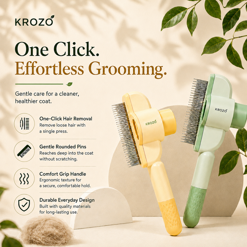 KROZO™ SoftCare One-Click Grooming Brush